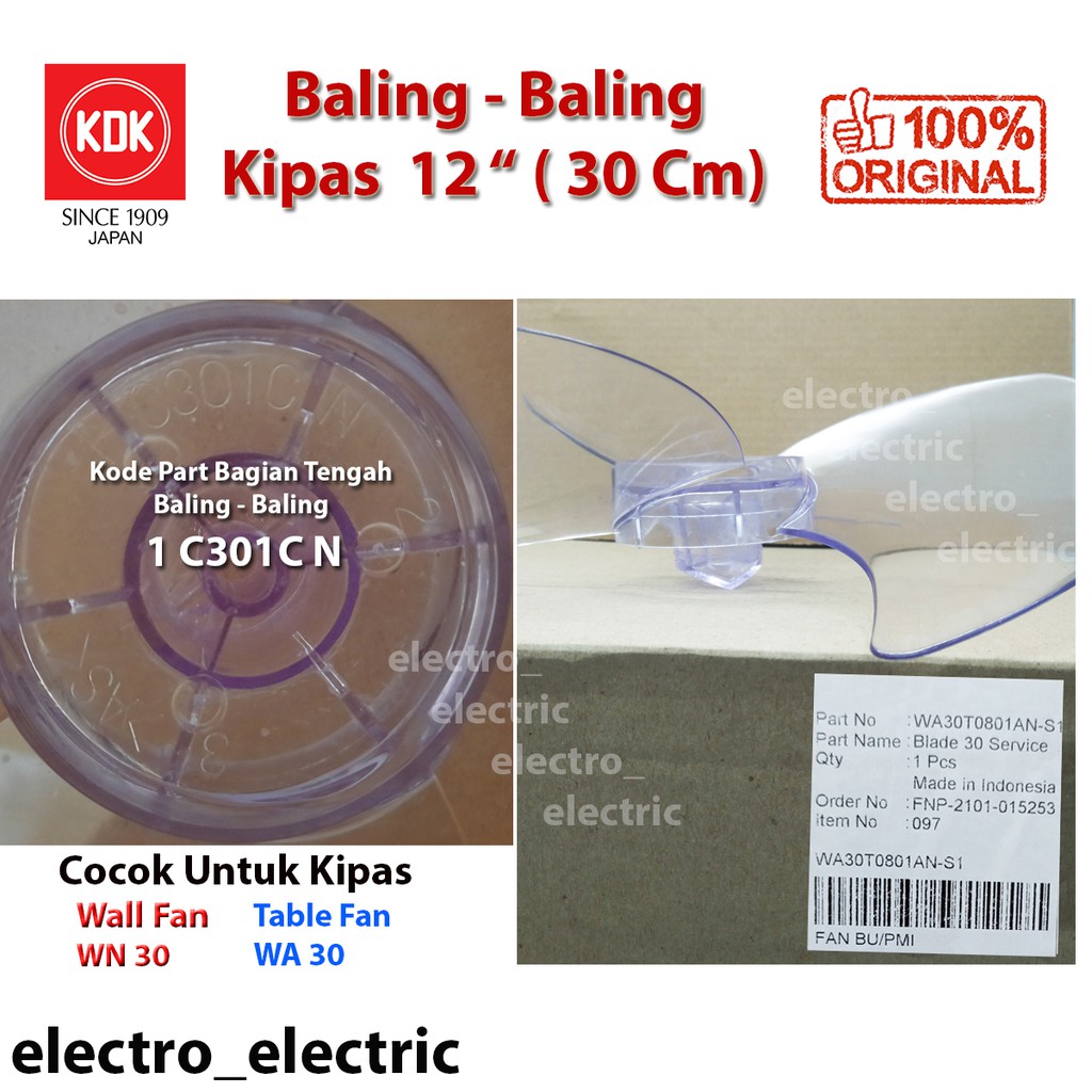 Baling - Baling Kipas KDK 12 Inch di jamin original
