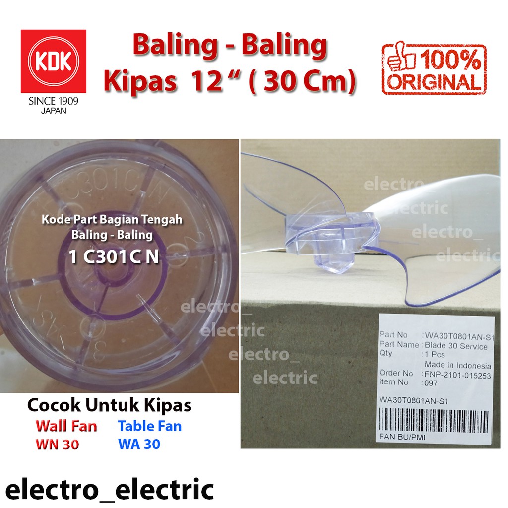 Baling - Baling Kipas KDK 12 Inch di jamin original