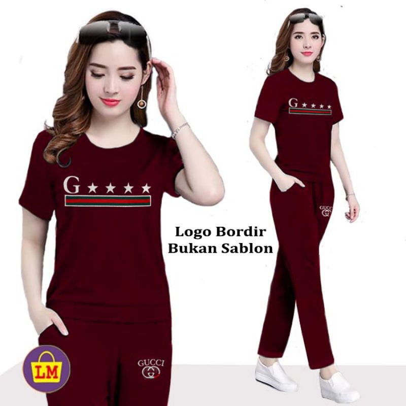 Lm 64115 Setelan Enjoy Baju Setelan Training Lengan Pendek Jumbo Xxl