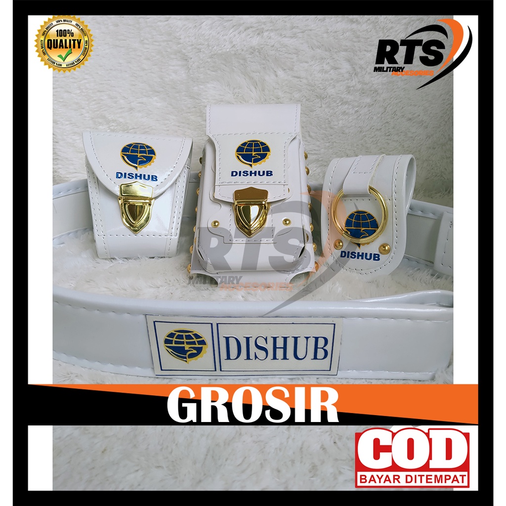 Kopel sabuk Dishub lengkap putih / Kopel Sabuk 1 set Dishub,Polri,Security lengkap Termurah