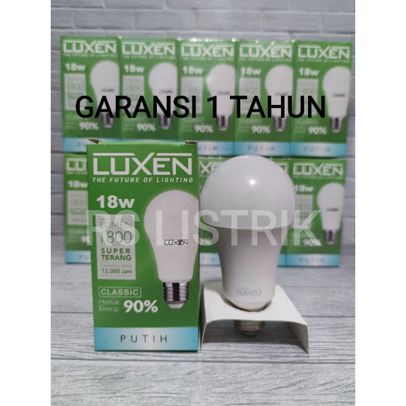 LUXEN LAMPU LED BULB 18W 18 WATT CLASSIC PUTIH 6500K COOL DAYLIGHT