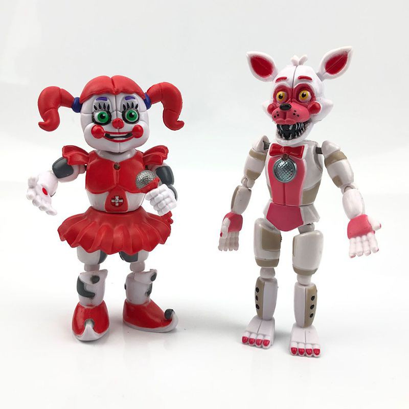 5pcs 15cm Boneka FNAF Five Nights At Freddy's Action Figures Light Up Game Toys Miniatures Mainan