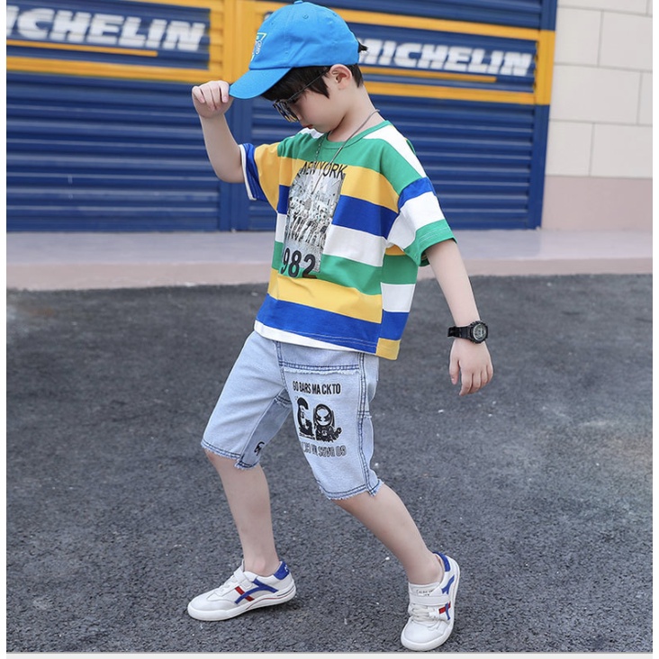 babyfit NEWYORKERS baju setelan anak cowok kaus dengan celana jeans