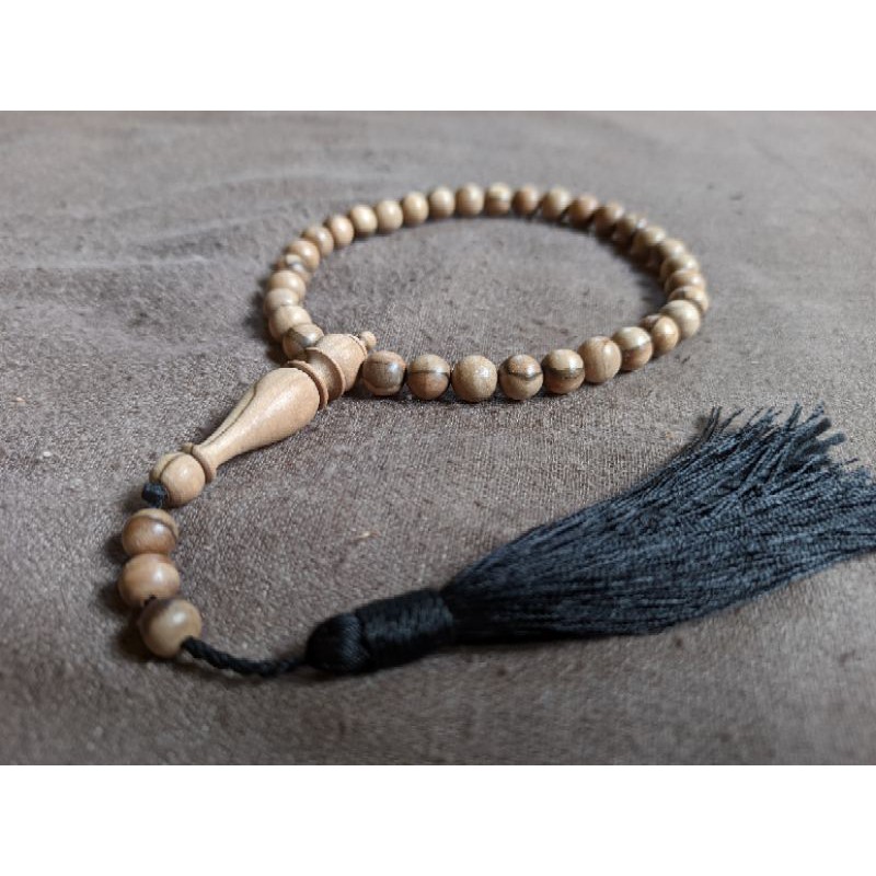 tasbih 33 biji kayu kaboa sancang petir