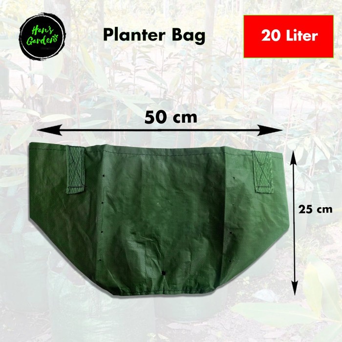 Easy grow planter bag 20 liter polybag tanaman with handle