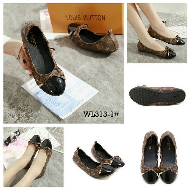 Hoh LOUIS VUITTON LV MONOGRAM BALLERINA FLAT SHOES WL313-1*