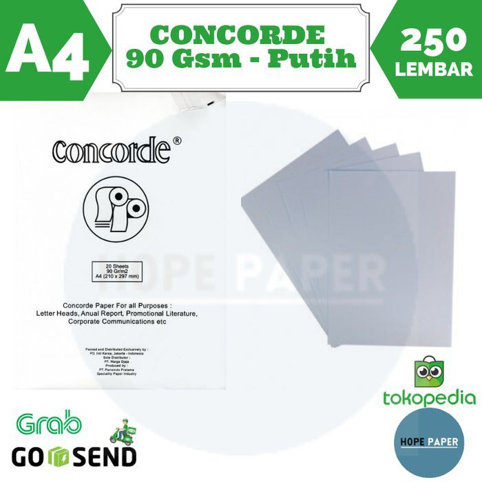 

Grosir Kertas Concorde A4 90 Gsm isi 250 lembar - Putih / Kertas Surat Keren