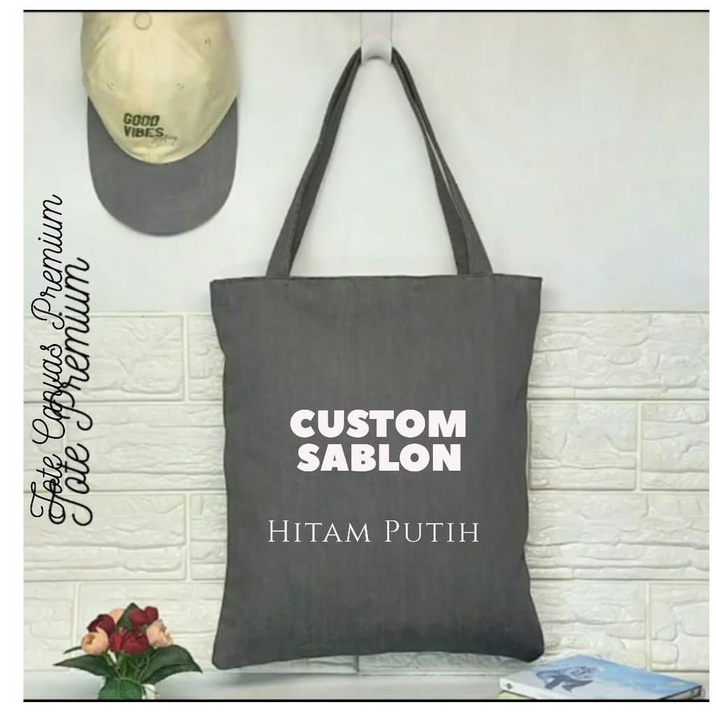 Tote bag custom sablon dan Totebag custom warna murah buat seminar, ulang tahun,souvenir pernikahan