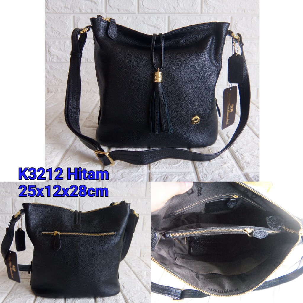 Tas Kulit Papillon Original K3212 Hitam