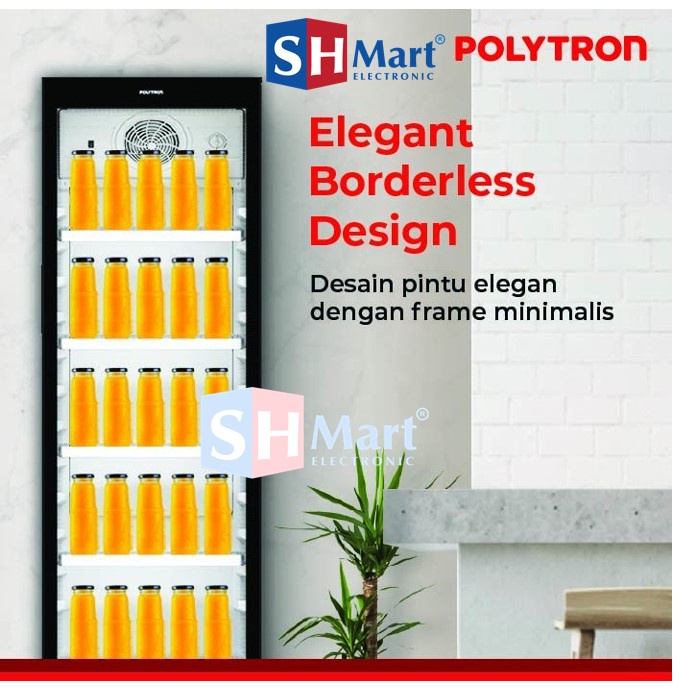 SHOWCASE POLYTRON 3 RAK KAPASITAS 180 LITER SCN-187 / SCN187 / SCN 187 (MEDAN)