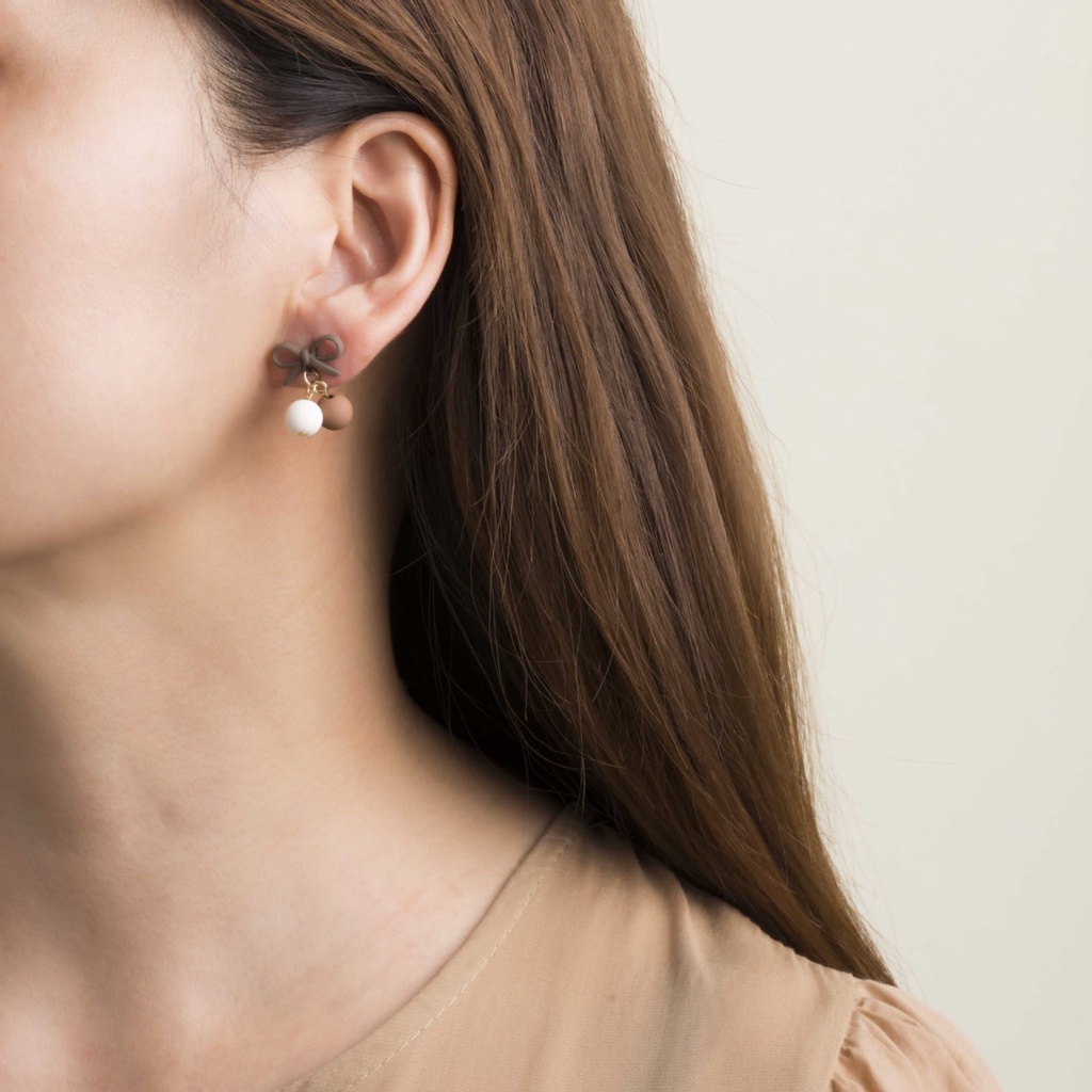 [littlecrab] Anting Pita Bola Colorful Anting Lucu Unik Two Tone 2 Warna Cute Woman Earrings Anting Berkualitas Simple Elegan Korean Style