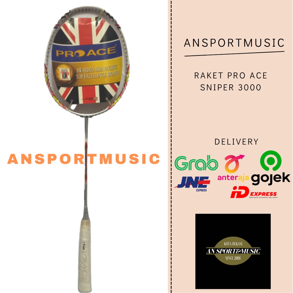 Raket Badminton Pro Ace SNIPER 3000 Red Silver Original 100%