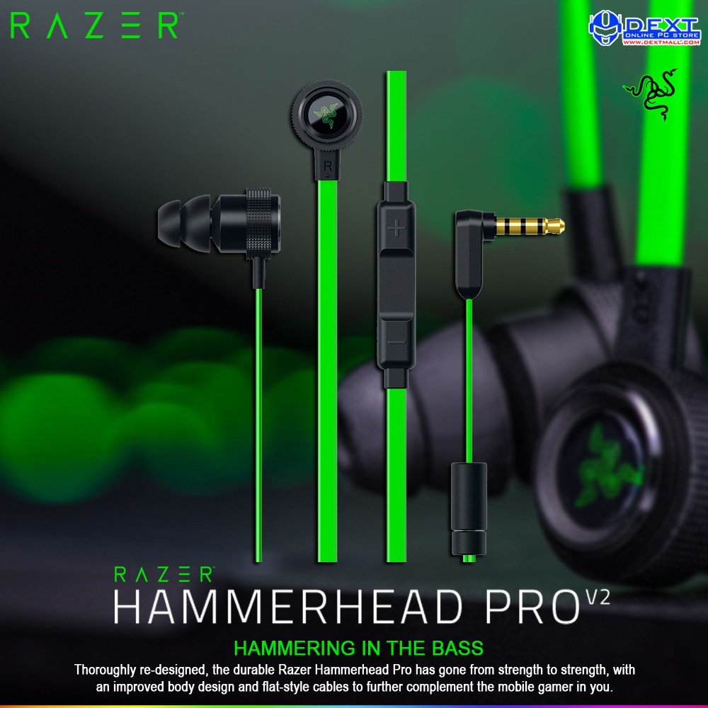 Razer Hammerhead Pro V2 In Ear Headset Free Pouch