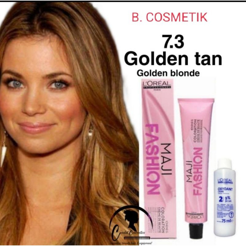 cat rambut loreal majirel maji fashion 7.3 Golden Blonde pewarna rambut loreal