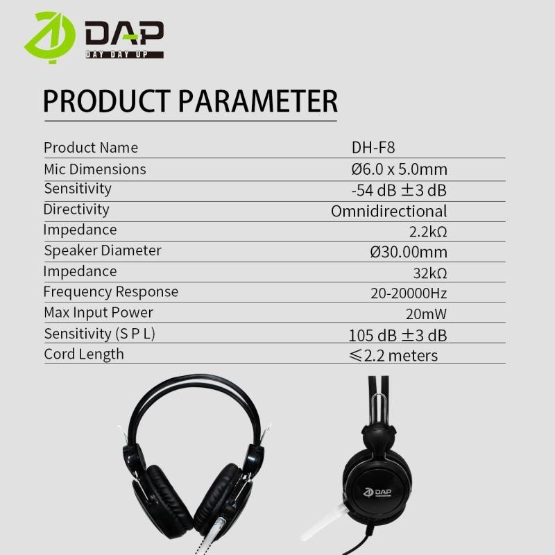 Headphone Gaming DAP DH-F8 Headset Gaming With Mic Jack 3.5mm 2.2M