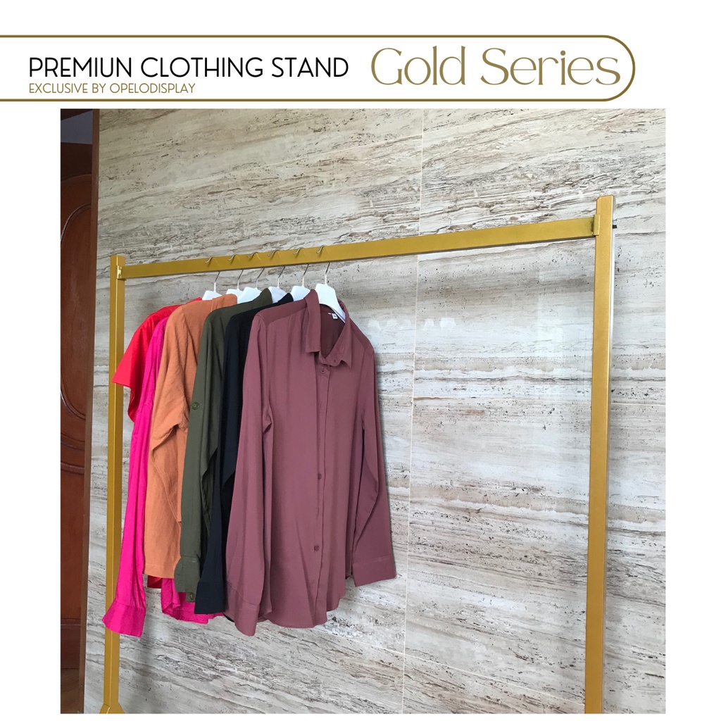 GAWANG BAJU MODEL SEGITIGA 120 CM GOLD SERIES / GANTUNGAN BAJU GAMIS