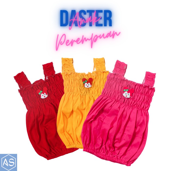 Daster Anak Murah Motif Polos Usia 1-2 Tahun Singlet Yukensi Bahan Katun 3 Pilihan Warna COD