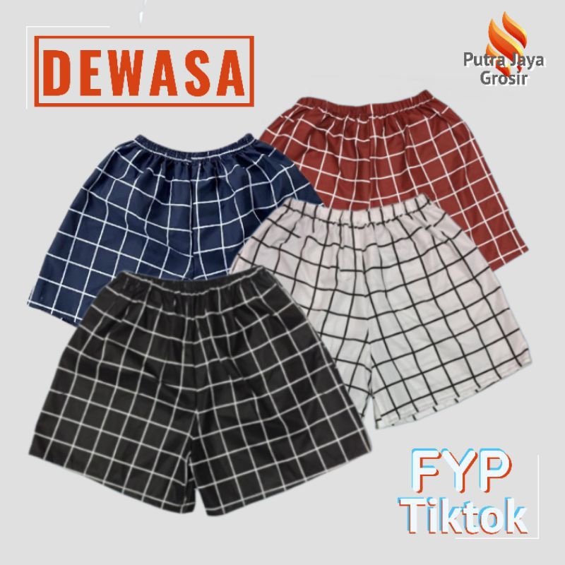 boxer Tartan .celana kolor unisex pria wanita dewasa. celana motif kotak kotak boxer  2022