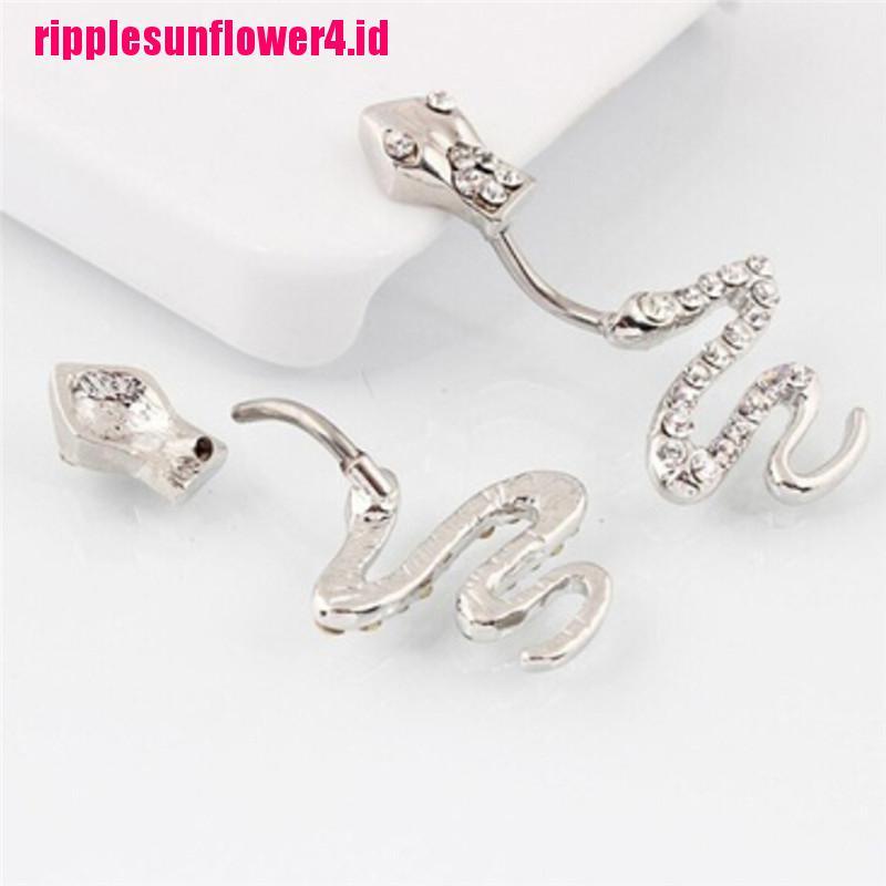 Anting Tindik Perut Bentuk Ular Bahan Stainless Steel