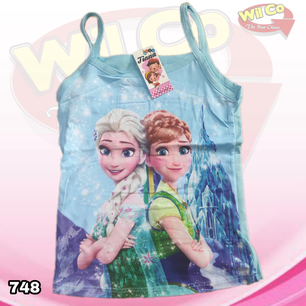 K748 - SINGLET TANKTOP TALI ANAK MOTIF FROZEN ART 646/647 HARGA PER 1 PCS