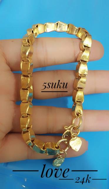 Xuping set perhiasan lapis emas 24k gelang padi