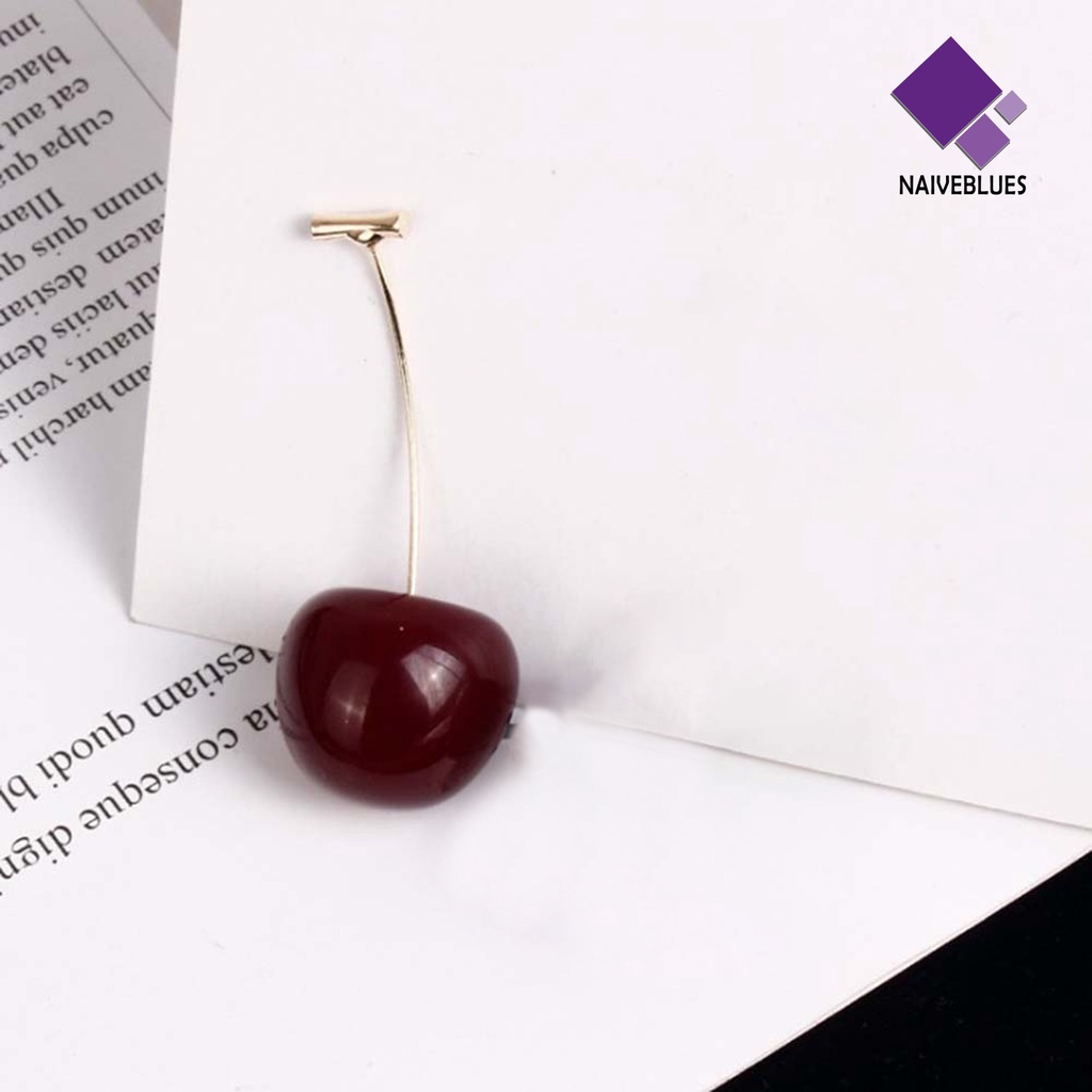 Anting Juntai Bentuk Cherry Bahan Alloy Untuk Kencan