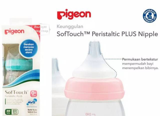 Pigeon Bottle Peristaltic Plus Wide Neck Botol Susu Wideneck 160mL 240mL isi 1pcs