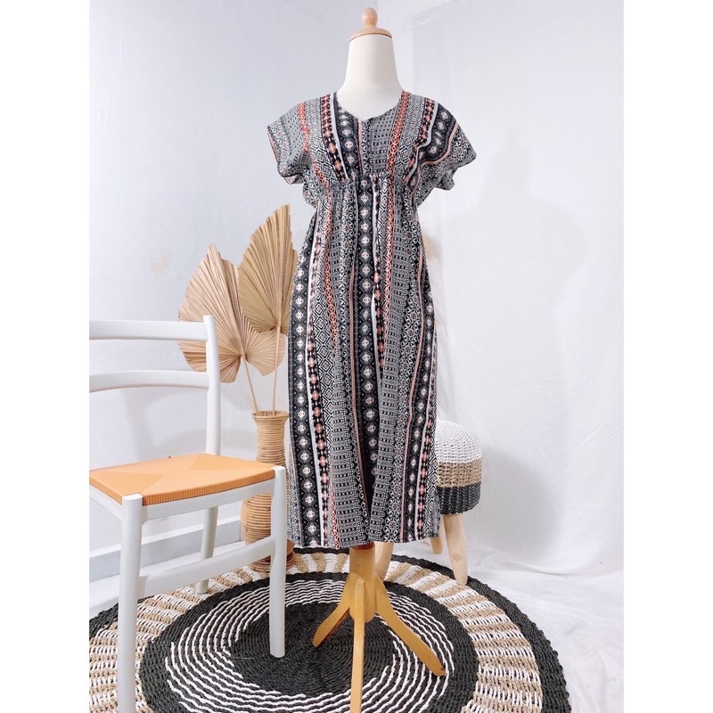 hsy.id-Daster manohara etnik kekinian/ Daster manohara rayon bali/Dress Bali-etnik peach