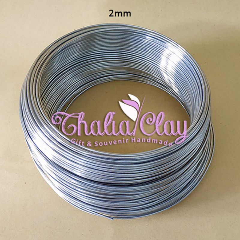 KAWAT ALUMINIUM 2MM KAWAT BONSAI KAWAT LENTUR KAWAT ANTI KARAT ALAT CLAY BAHAN CLAY