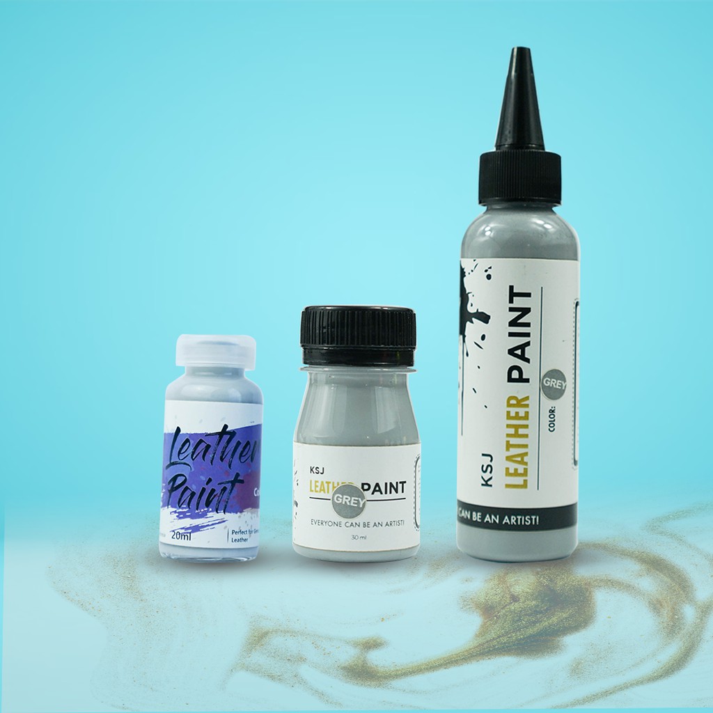 Cat Sepatu / Cat Tas  KSJ Leather Paint / Kulit / Midsole ( Pelengkap Pembersih  Sepatu )-GREY