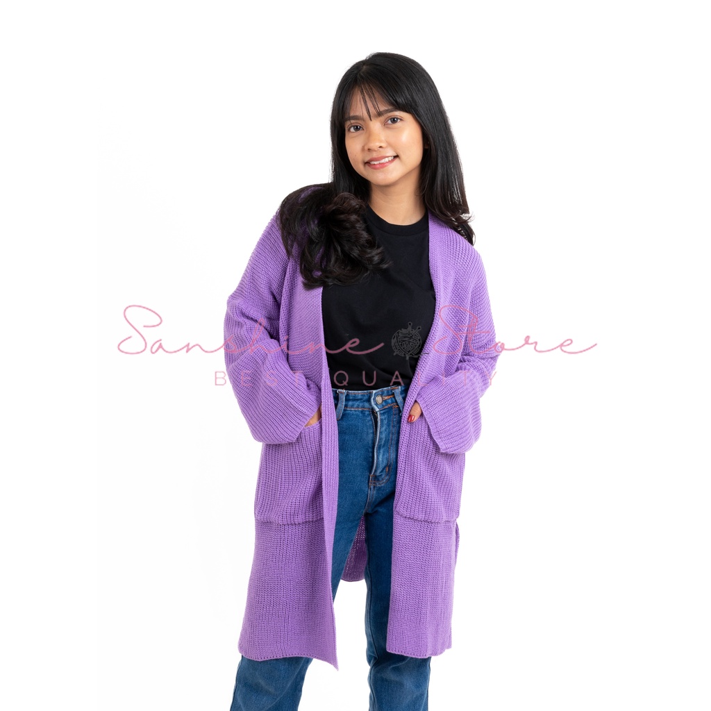 RAI Cardigan Rajut Oversize Panjang Long Knit Jumbo Big Size Long Oversize Size Fit To XXL