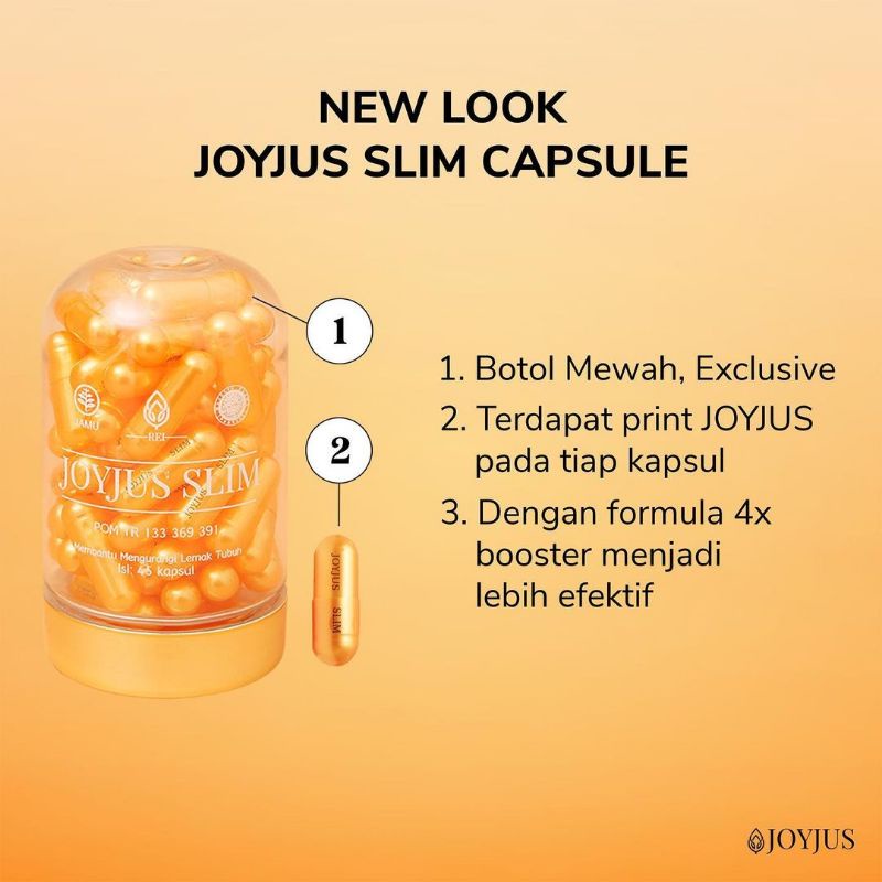 JOYJUS SLIM CAPSULE 45 Kapsul Berhologram | Capsul Joy Jus BAB Lancar Asli Original Official