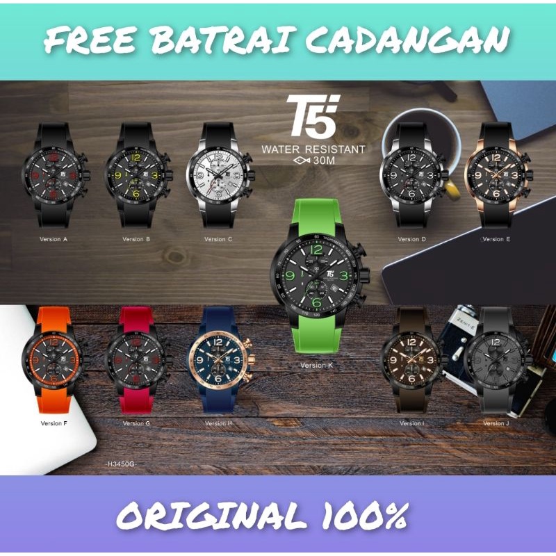 Jam Tangan Pria T5 H 3450 Original