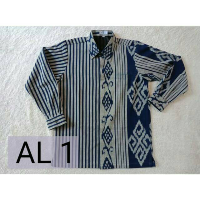 KEMEJA TENUN HITAM PUTIH DAN LURIK /TENUN TORAJA KLAMBI ETNIK