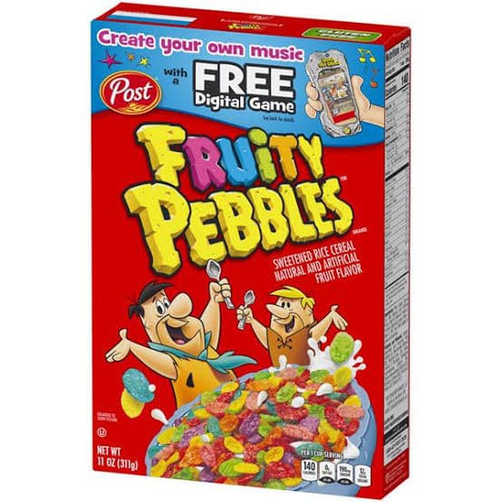 

POST CEREAL Fruity Pebbles 425 Gram 15 Oz Rice Cereal (Made in USA)
