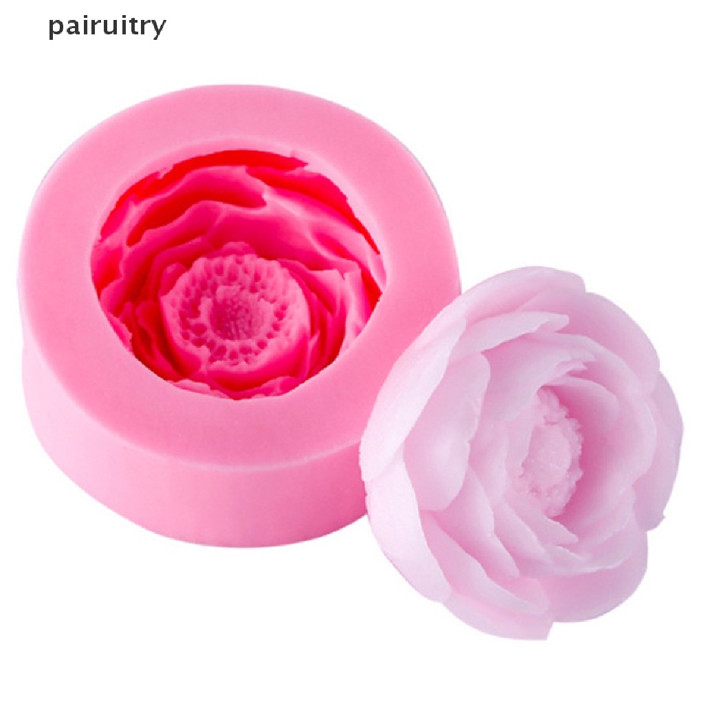 Cetakan Lilin / Sabun Handmade Bentuk Bunga Peony Bahan Silikon Untuk Dekorasi Kue