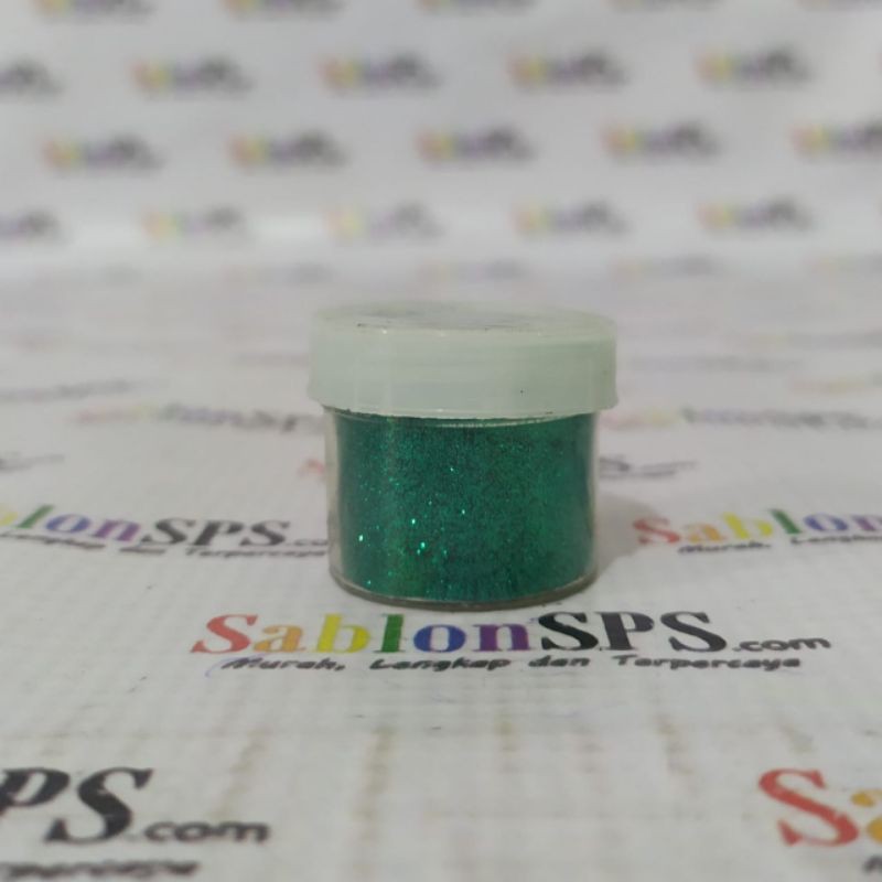 BUBUK GLITER HIJAU TOSCA GLITTER POWDER 5gr CUP KECIL