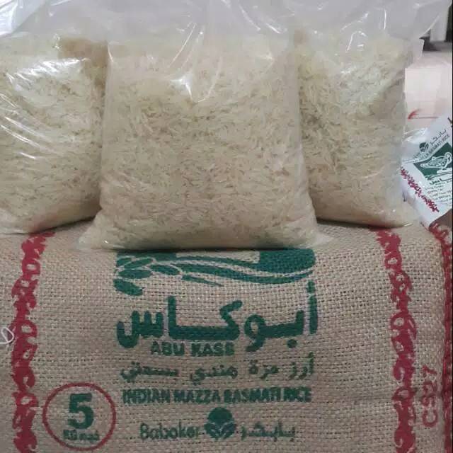 

Beras basmati Abu Kass 1Kg Arab Rice Briyani Mandhi Kebuli Kabsah Abukas Abukass India ABU Kas 1 KG