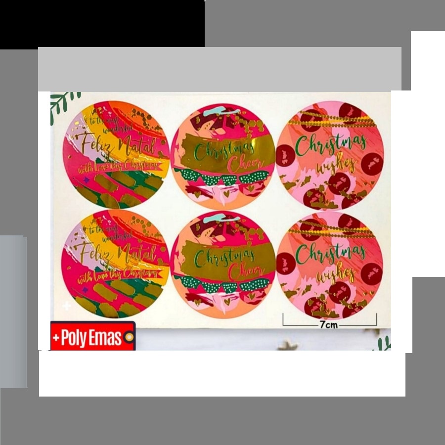 

Sticker natal / Stiker Toples Natal -Poly Emas