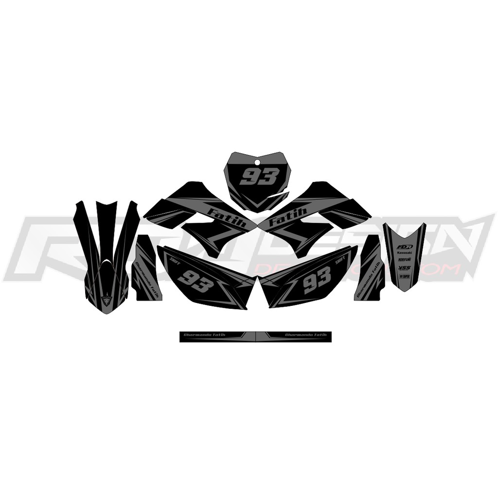 DECAL STICKER KLX/DTRACKER 150 LAMA (005) DEKAL STIKER HITAM ABU