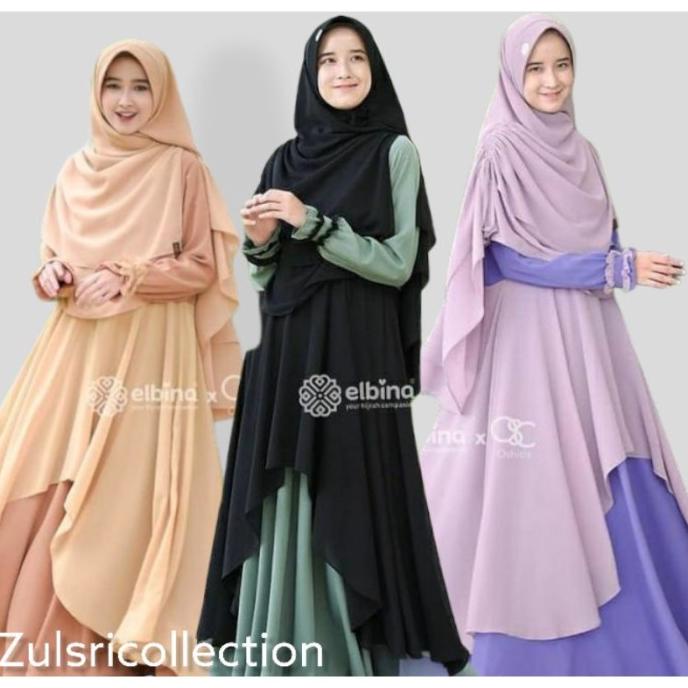 COD Baru HAZIQA SYARI SET KHIMAR GAMIS REMAJA DEWASA BAHAN CERUTY yy