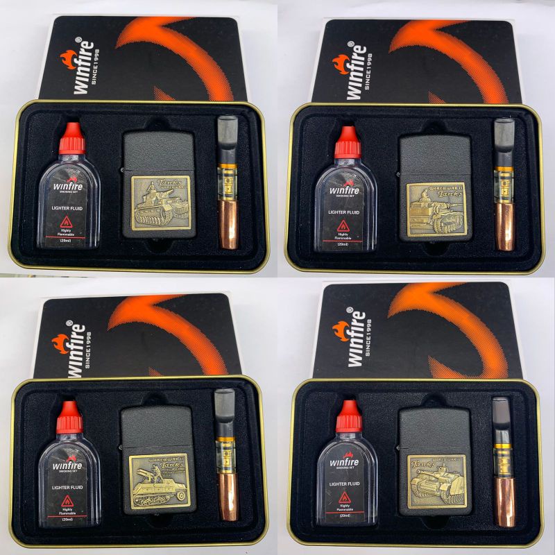 Korek Api Lighter 1 set Minyak + Pipa Rokok Motif Timbul