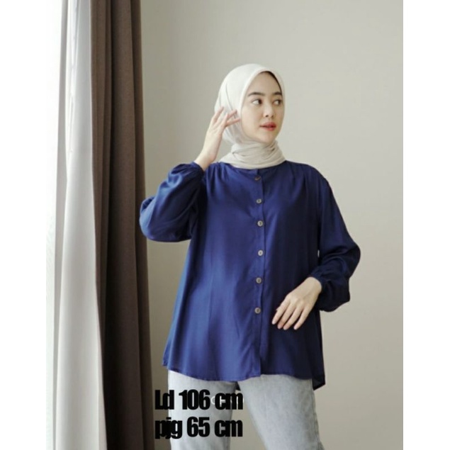 ATASAN SHANGHAI WANITA MUSLIMAH RAYON / BLOUSE SHANGHAI POLOS ( bahan katun rayon )