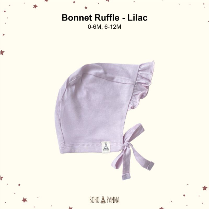 BONET RUFFLE TOPI ANAK BAYI BOHO BABY SURABAYABABY-Lilac