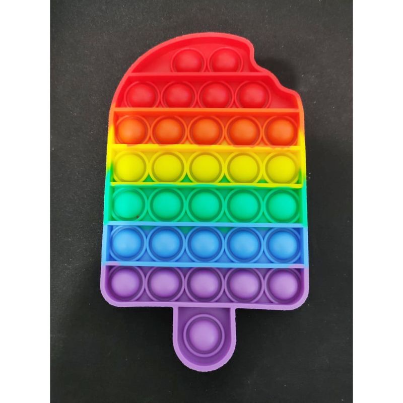 Mainan pop it murah popit Pop Its Square rainbow multicolor Fidget Toy Push bubble Penghilang Stres-ice cream pelangi