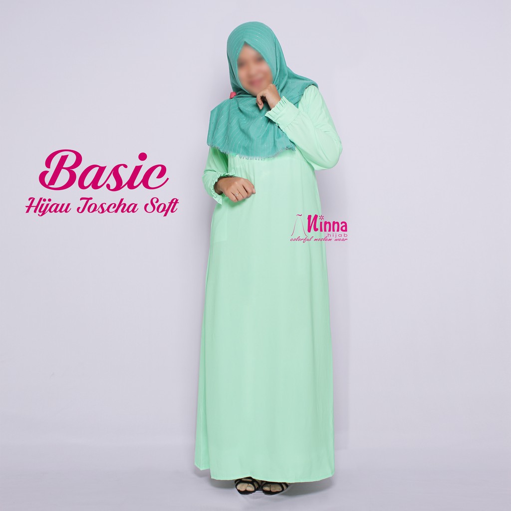 CUCI GUDANG Gamis polos warna  hijau tosca  toska soft  hijau 