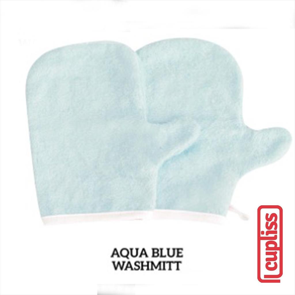 2x Little Palmerhaus Bamboo Washmitt Aqua Blue Waslap Bayi