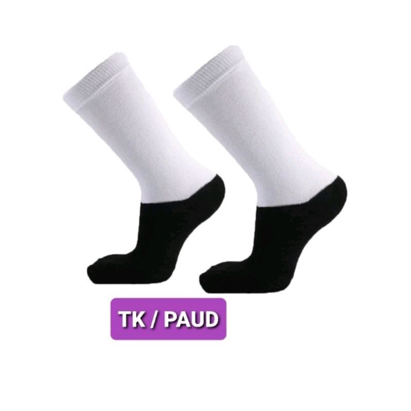 Koas  Kaki  Sekolah TK / Koas Kaki anak TK / Kaos Kaki Sekolah Hitam Putih