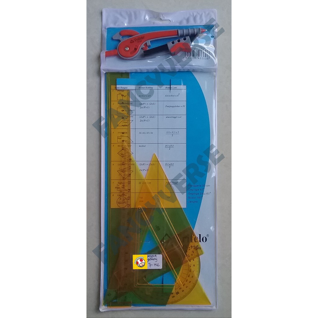 

Penggaris Segitiga Busur Geometri TF-156 / Geometry Ruler Set