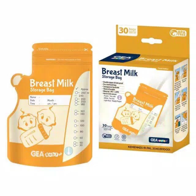 Kantong Asi Gea Baby 200ml 250ml Dengan Sensor Panas Isi 30 Pcs